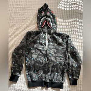 BAPE Multi Camouflage Shark Full Zip Hoodie  Space Camo Size S